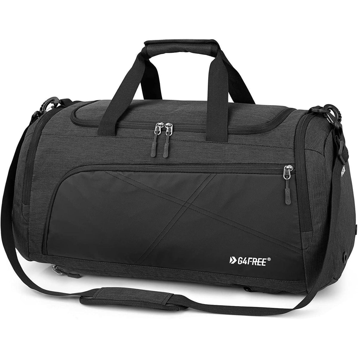 Reise-Rucksack 60L mit Nassfach und Schuhfach, Dunkelgrau/Schwarz