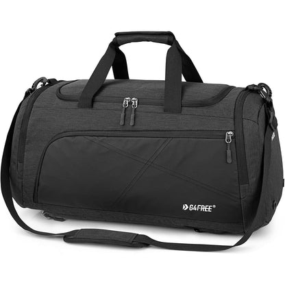 Reise-Rucksack 60L mit Nassfach und Schuhfach, Dunkelgrau/Schwarz