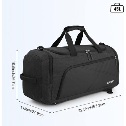 Reise-Rucksack 60L mit Nassfach und Schuhfach, Dunkelgrau/Schwarz