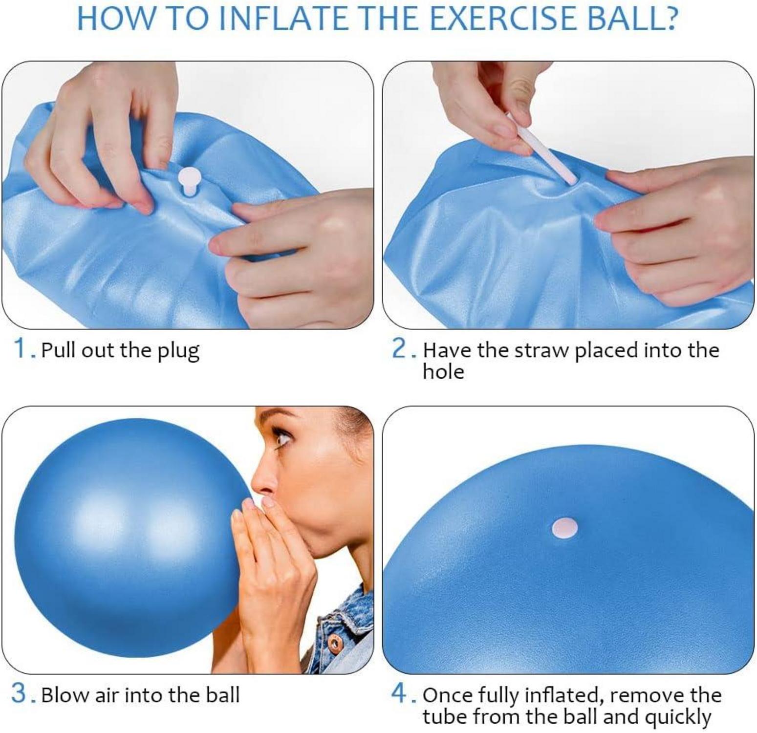 25cm Gymnastikball Yoga Pilates Anti-Burst-Übungsball Blau