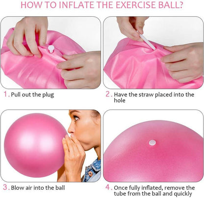 Gymnastikball 25cm Soft Yoga Anti-Burst Übungsball Blau-Rosa