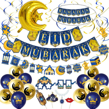 Eid Mubarak Dekoration Set Banner Ballons Girlande Ramadan Festivel