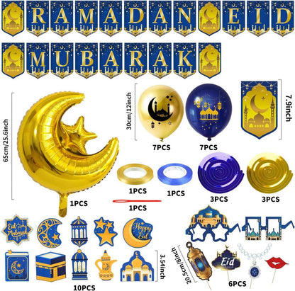 Eid Mubarak Dekoration Set mit Mond Stern Ballons Ballon