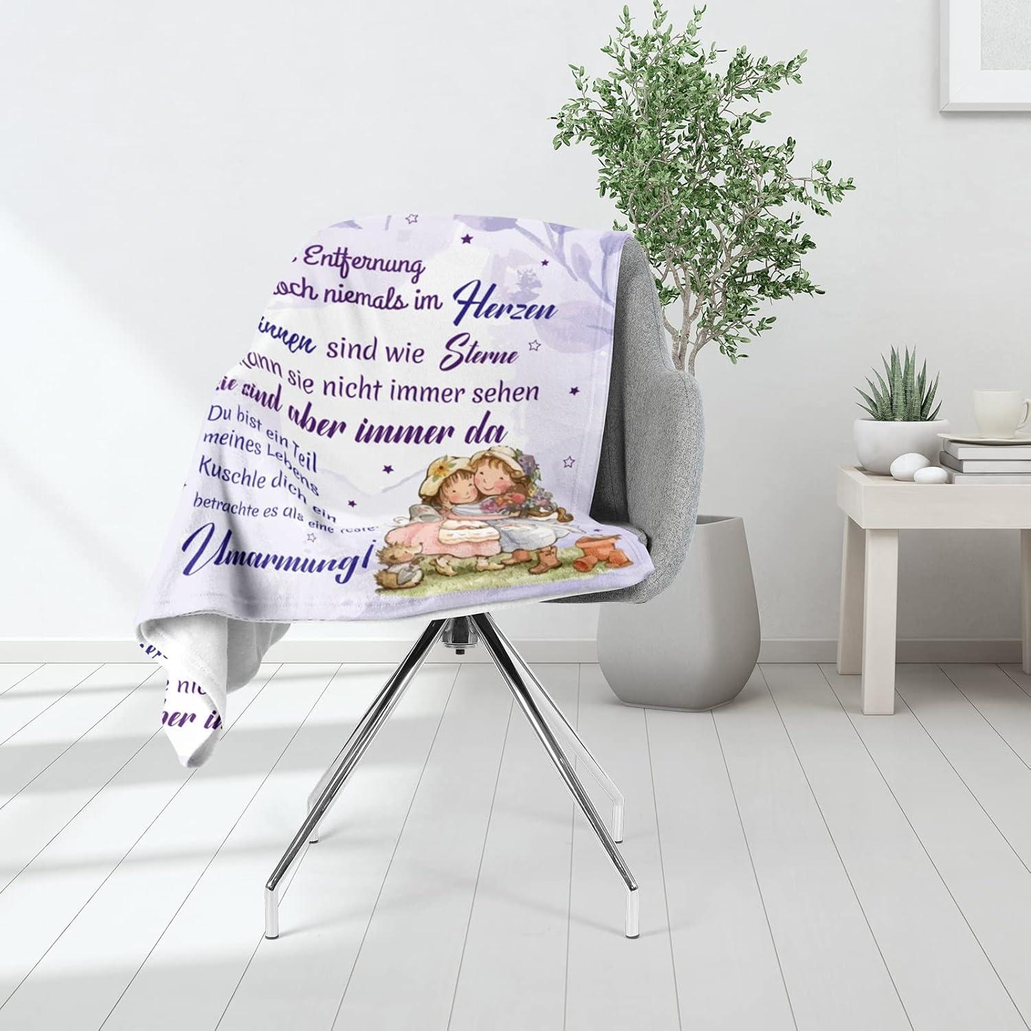 Kuscheldecke für Beste Freundin Geschenk Geburtstag 130x150cm