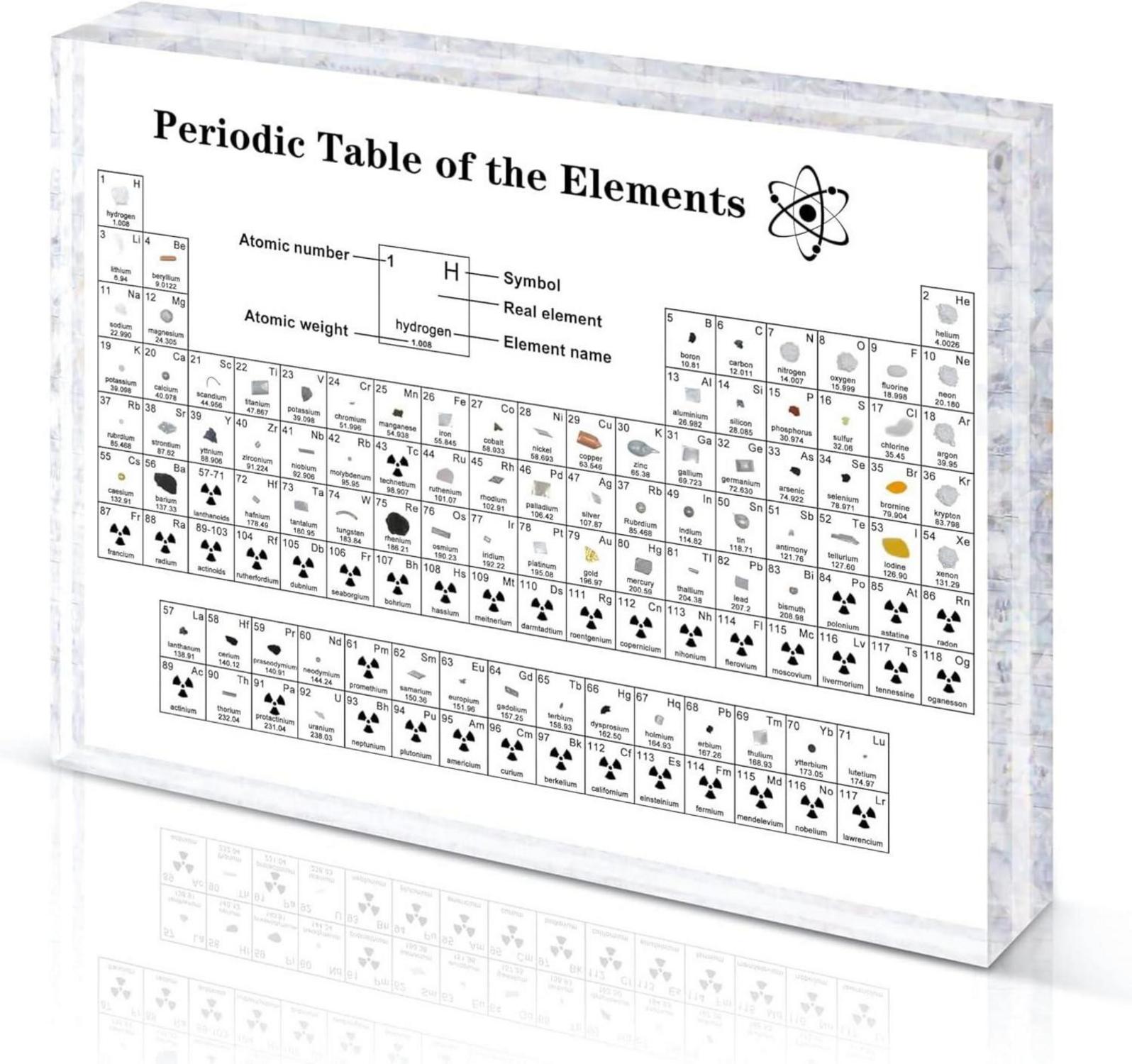 Giftota Acryl Periodensystem mit echten Elementen 83 Elemente Display