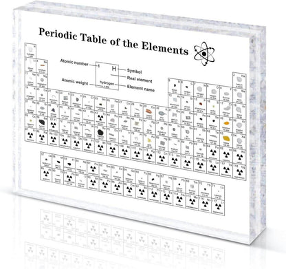 Giftota Acryl Periodensystem mit echten Elementen 83 Elemente Display