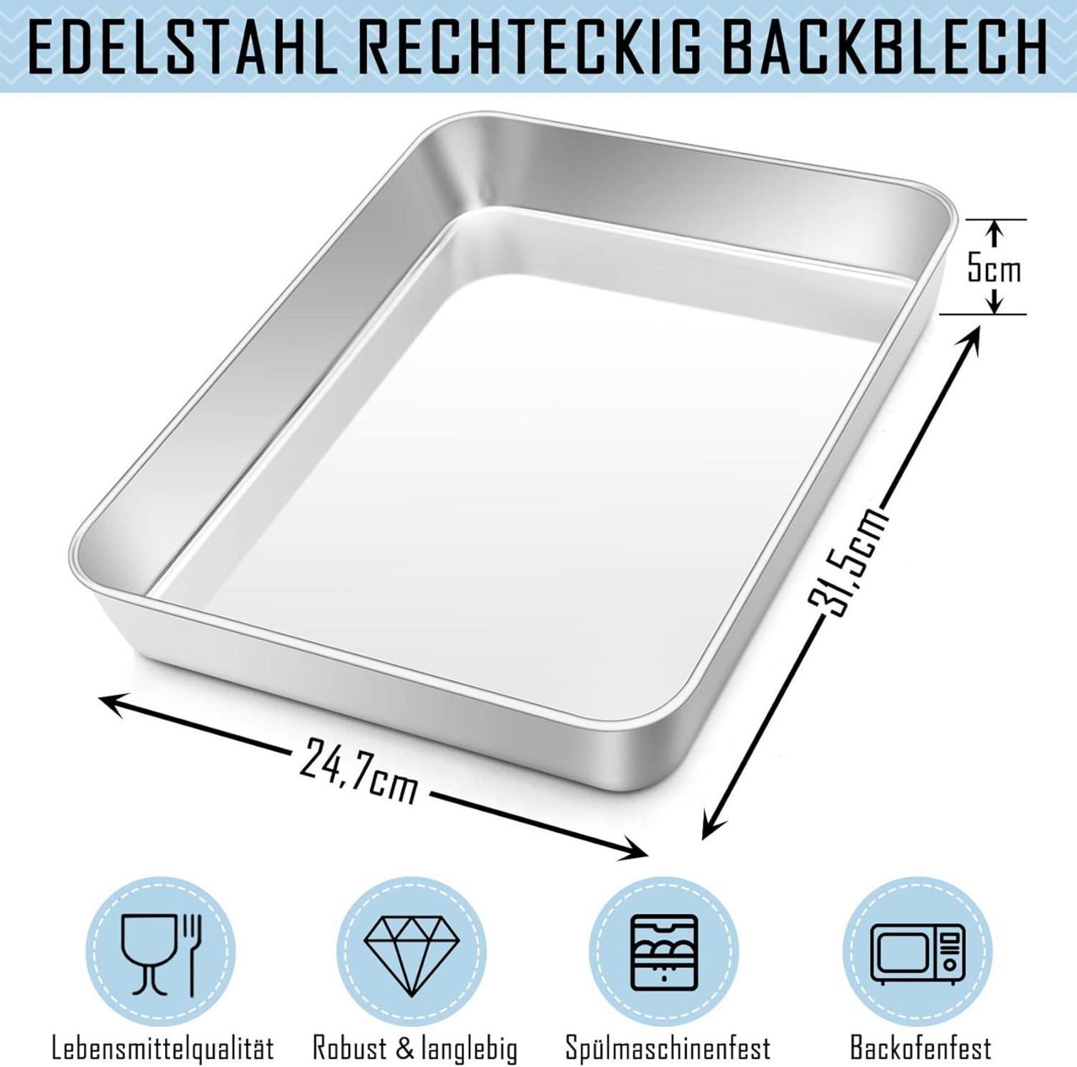 Backblech Edelstahl Rechteckig 31.5x24.7x5cm Auflaufform