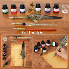 MPRINCE Schreibfeder Tinten Set mit Leder Notizbuch, Quill