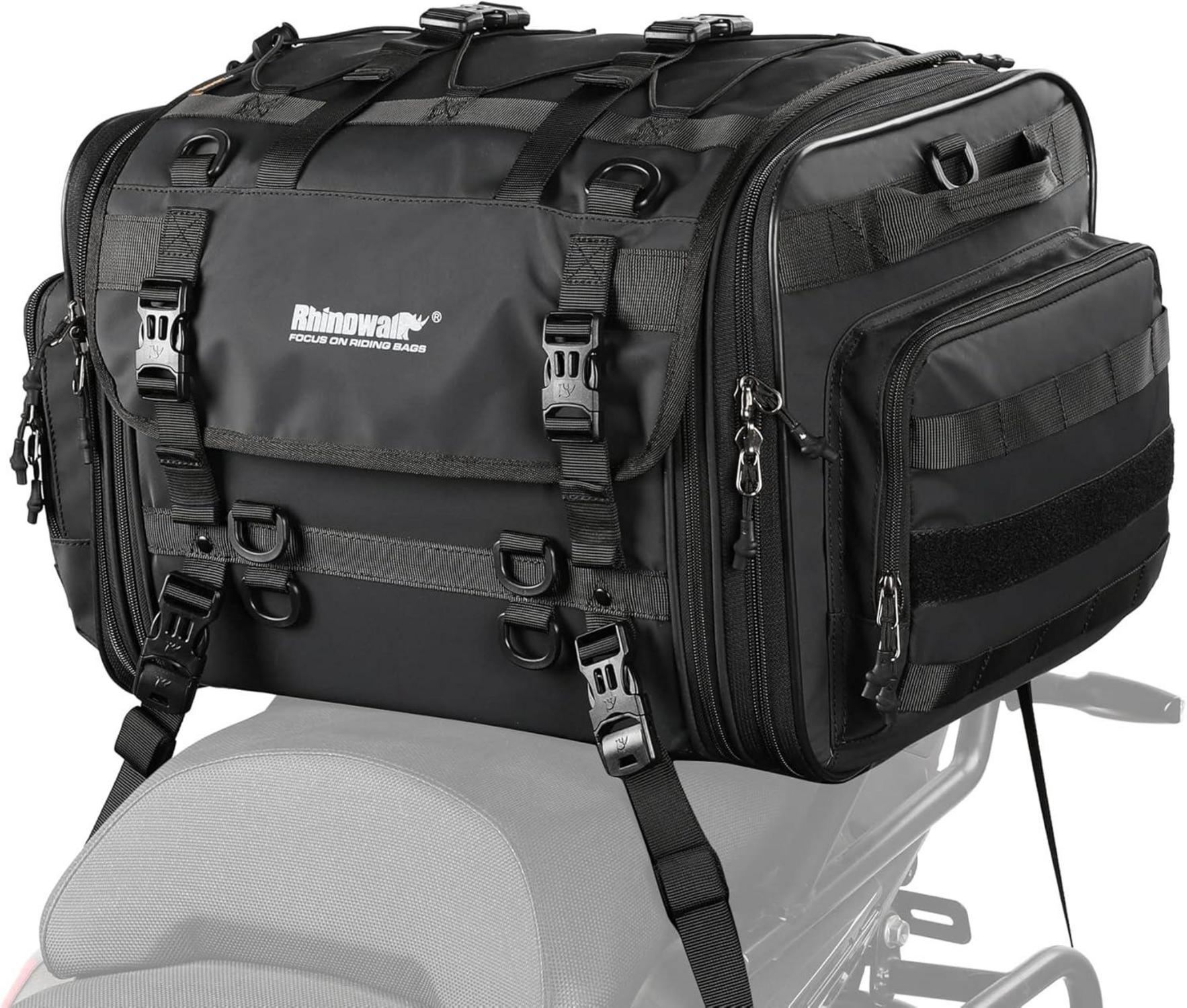 Motorrad Hecktasche 40-60L erweiterbar wasserdicht Schwarz