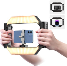 Smartphone Video Rig mit Licht dimmbar 2500K-9000K Fernbedienung