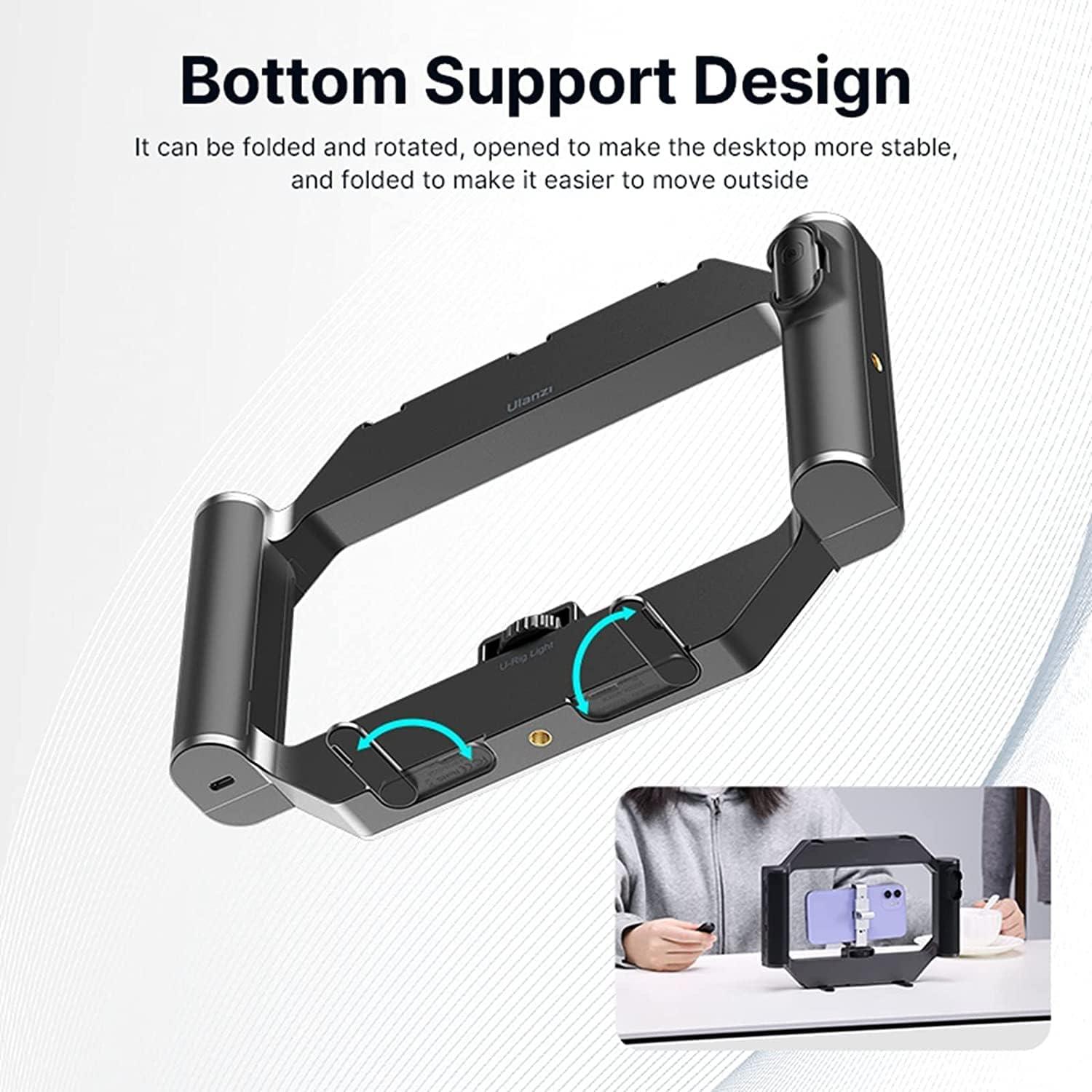 Smartphone Video Rig mit Licht, Stabilisator, Fernbedienung 2500K-9000K
