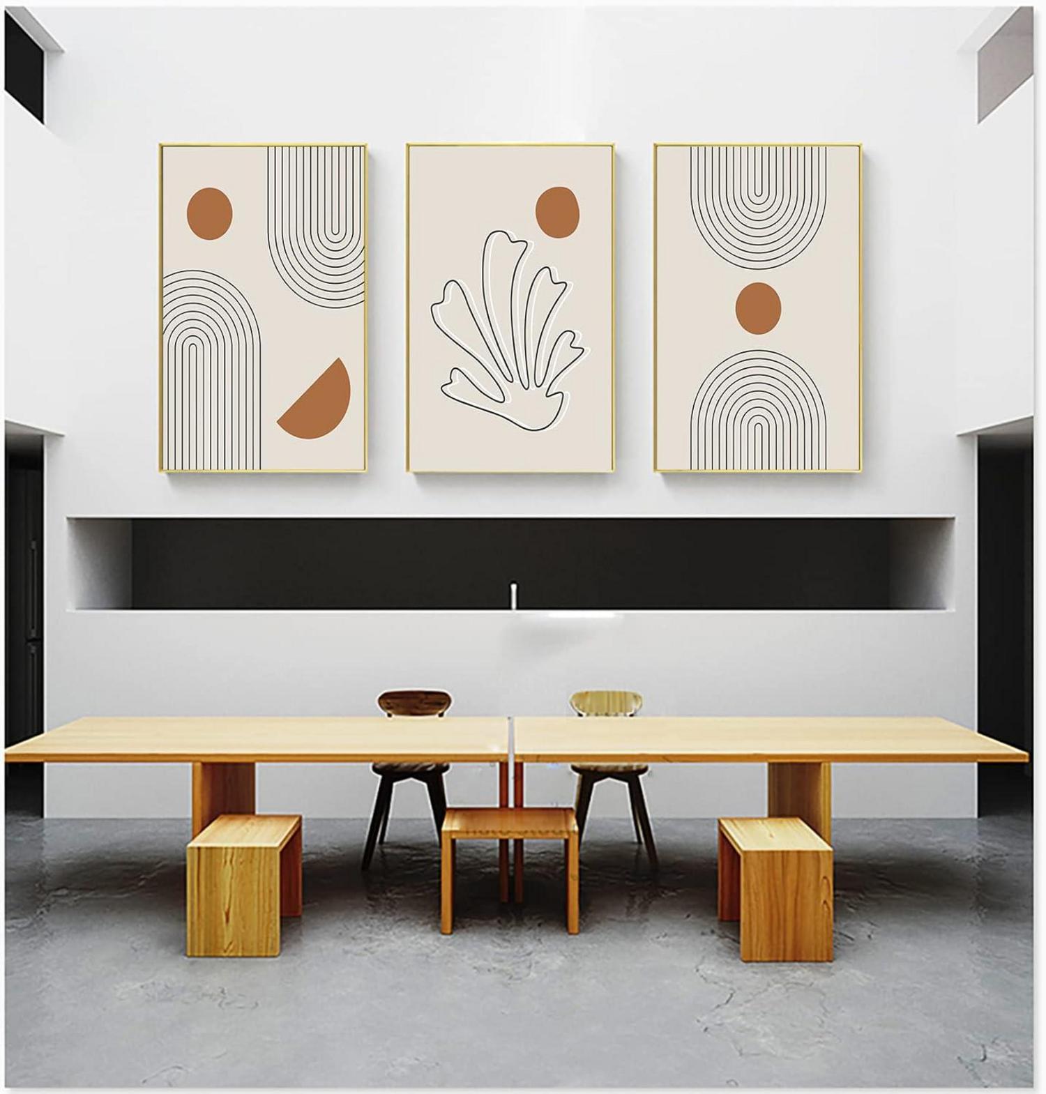 Moderne Abstrakte Leinwand Bilder Wohnzimmer Poster Set 3PCS 50x70cm