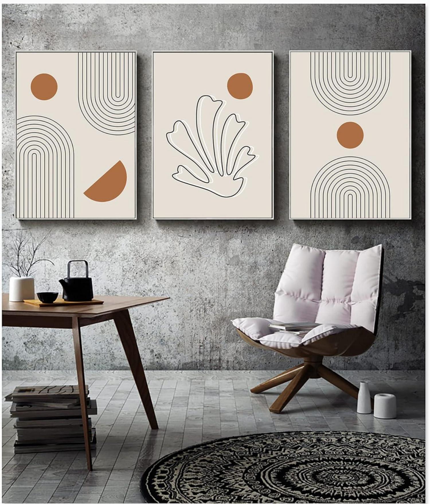 Leinwand Bilder Set Moderne Abstrakt Kunstposter Wohnzimmer 3-teilig