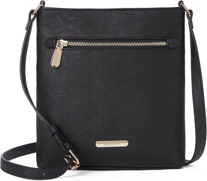 Umhängetasche Damen Mittelgroß Crossbody Schultertasche Schwarz