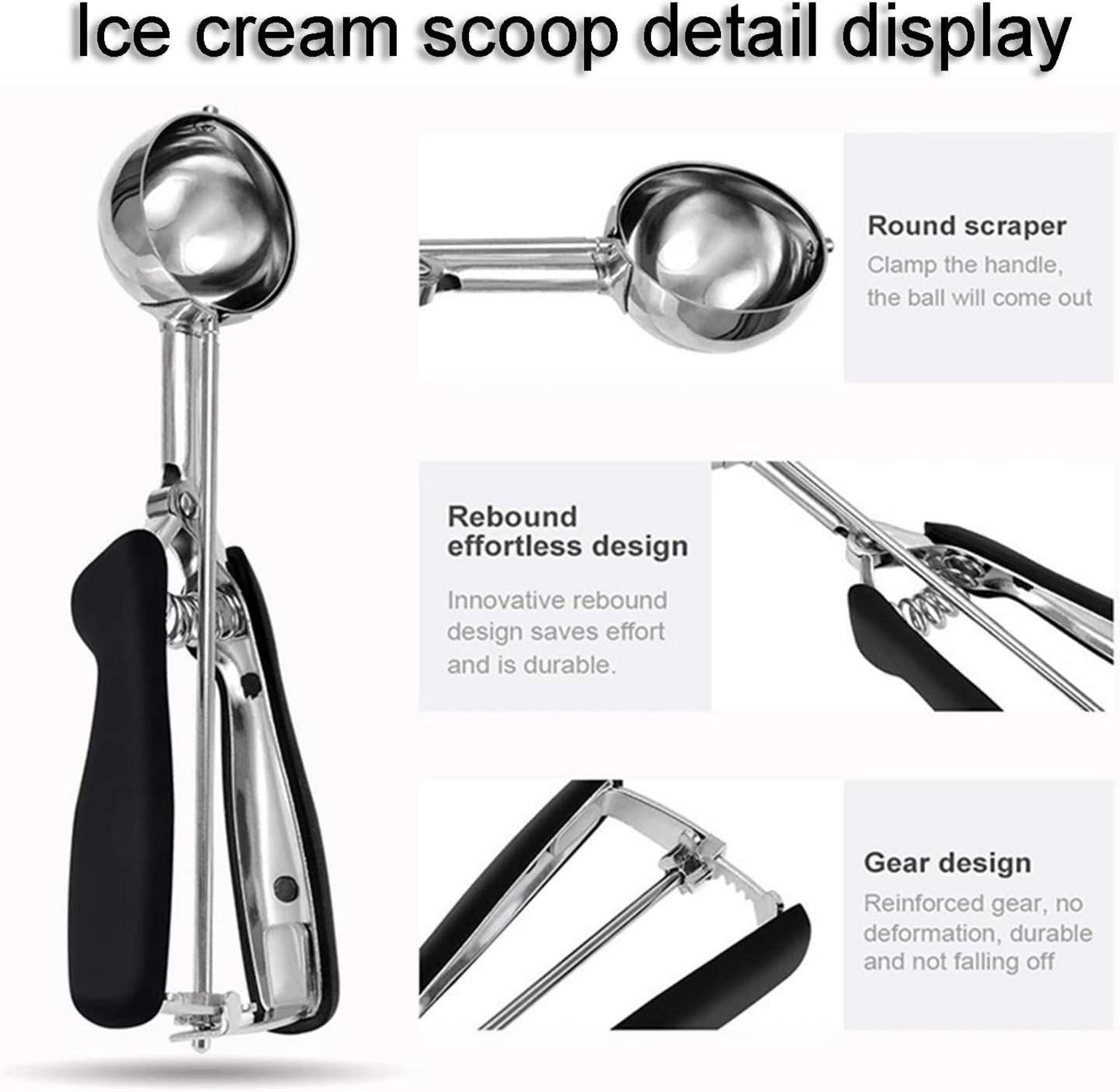 Eisportionierer mit Auslöser Edelstahl 22*5cm Spülmaschinenfest