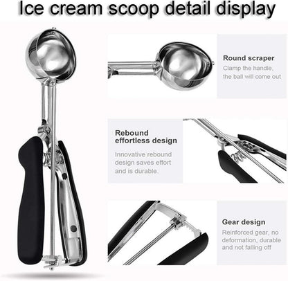 Eisportionierer mit Auslöser Edelstahl 22*5cm Spülmaschinenfest