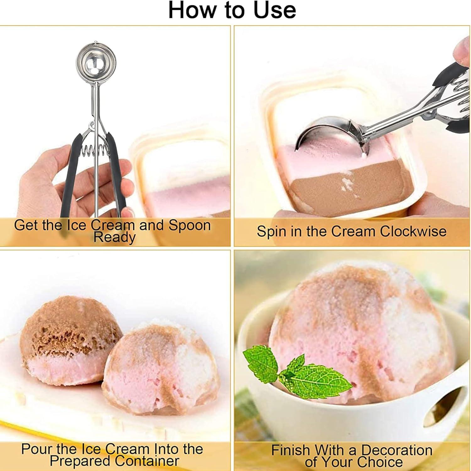 Eisportionierer Edelstahl 22*5cm mit Auslöser Spülmaschinenfest