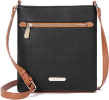 Damen Umhängetasche Schwarz Braun Leder Elegant Crossbody