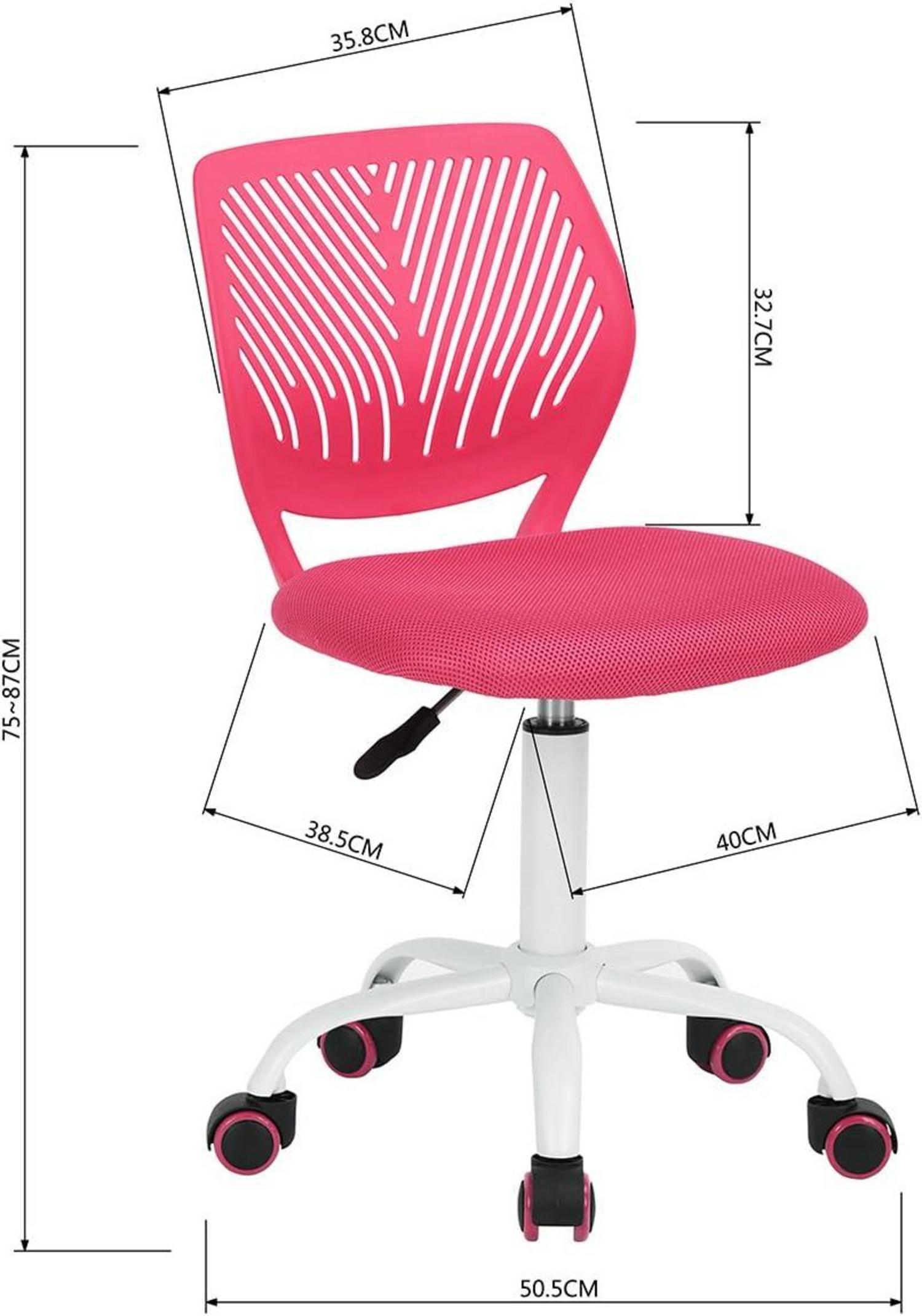 Ergonomischer Stoffsitz Schreibtischstuhl Rosa, verstellbar