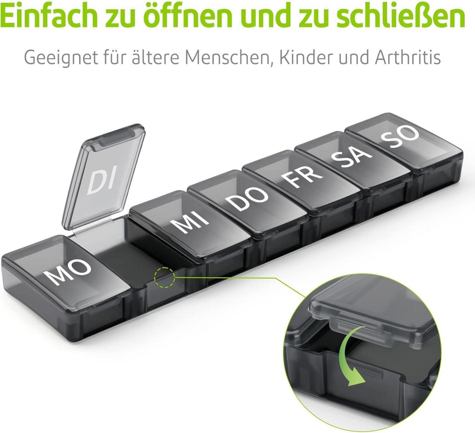 Pillendose 7 Tage Tablettenbox Organizer BPA freies Material