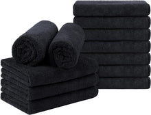 Schwarze Mikrofaser-Handtücher, 12er-Set, 40,6 x 68,9 cm