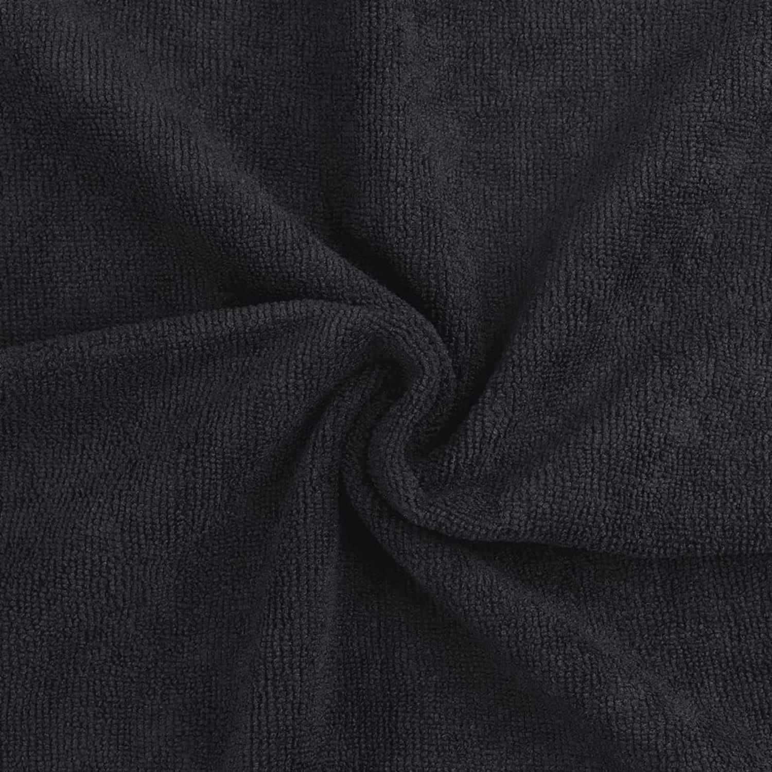 Schwarze Salon-Handtücher, 12 Stück, Mikrofaser, 40,6 x 68,9