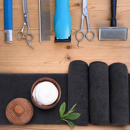 Schwarzes Mikrofaser-Salon-Handtuch 12er Pack 40x68 cm weich & saugfähig