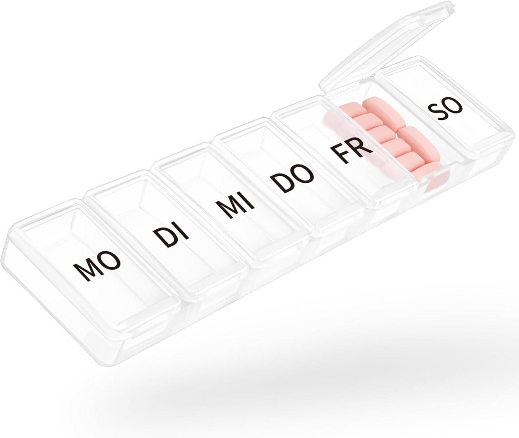 Pillendose 7 Tage Tablettenbox Organizer wochenbox klarer Druck