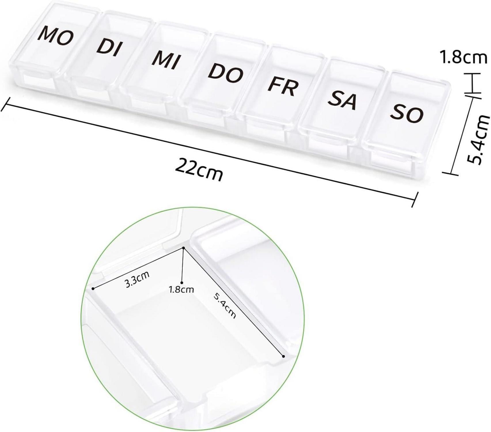 Tablettenbox 7 Tage Pillendose Tablettendose Medikamenten Organizer