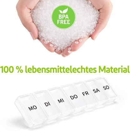 Pillendose Organizer Tablettenbox 7 Tage Aufbewahrung Wochenbox