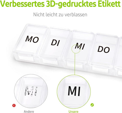 Tablettenbox 7 Tage Pillendose Organizer Medikamente Reisen