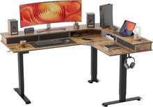 Elektrisch höhenverstellbarer Schreibtisch, 3 Motoren, L-Form, 160x120