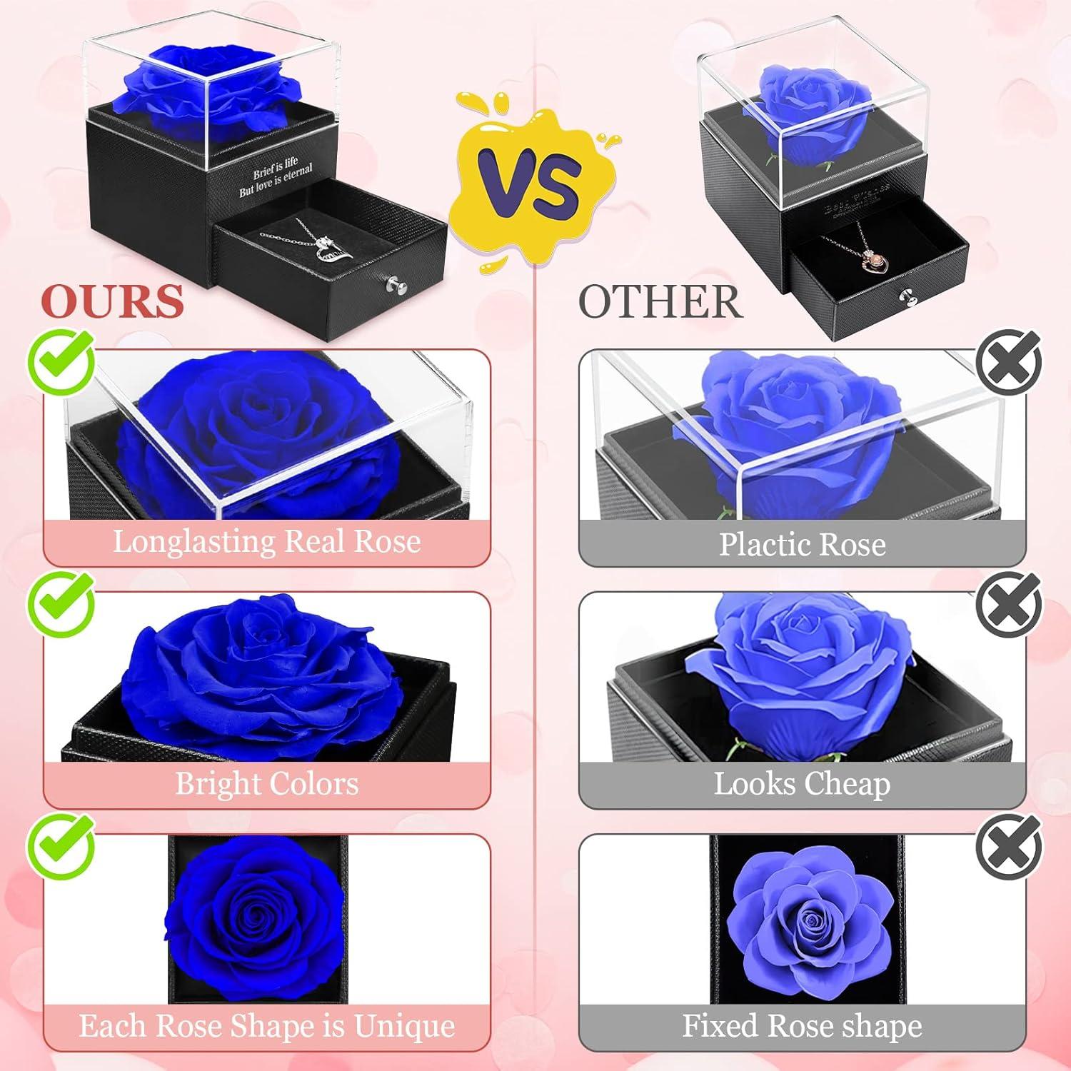 Muttertagsgeschenk echte Rose 'Mom' Halskette konserviert Blume Mama