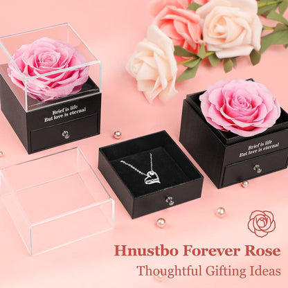 Ewige Rose 'Mom' Halskette Geschenkbox Muttertagsgeschenke