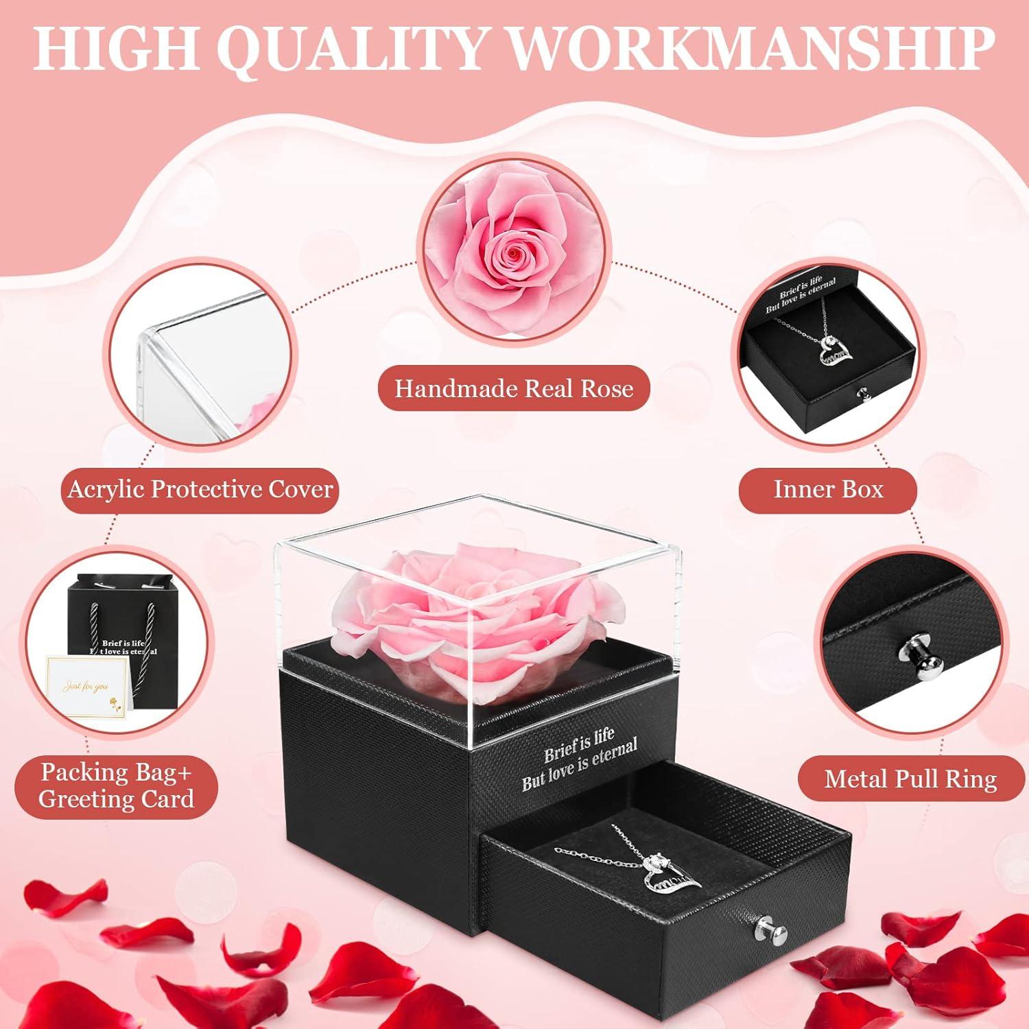 Ewige Rose für Mama Mom Halskette konservierte Blume Geschenk