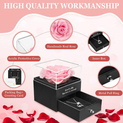 Ewige Rose für Mama Mom Halskette konservierte Blume Geschenk