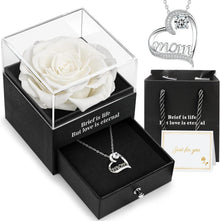 Ewige Rose 'Mom' Halskette & konservierte Blume Set