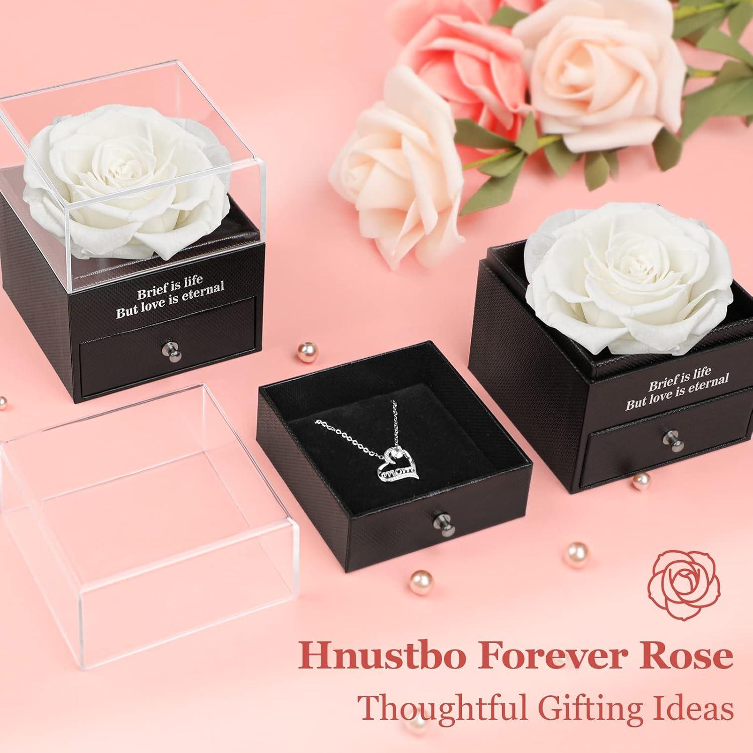 Ewige Rose 'Mom' Halskette & konservierte Blume Set