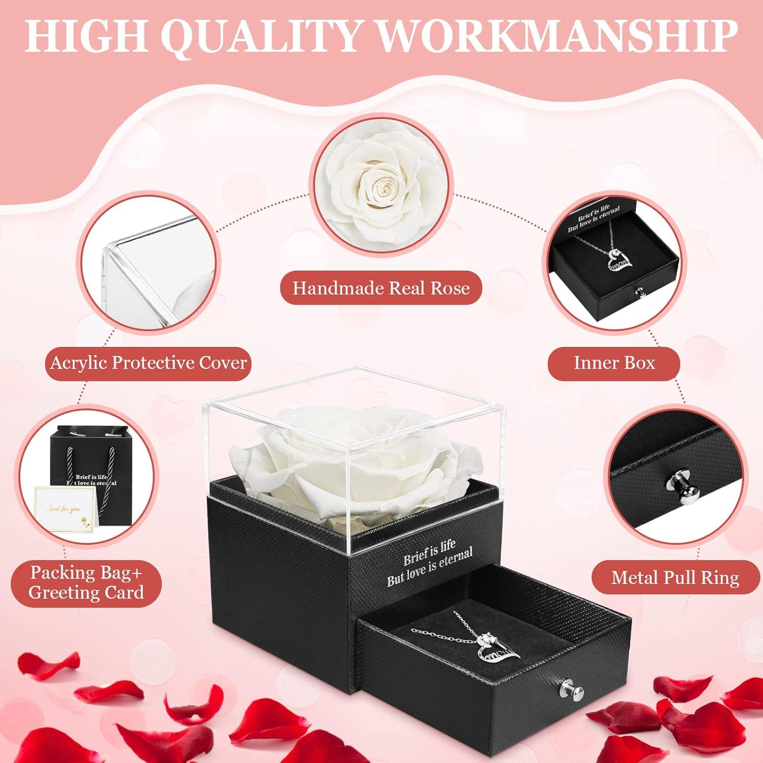 Ewige Rose Mom Halskette Konserviertes Blumengeschenk für Mutter