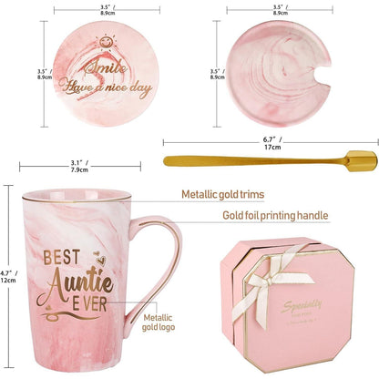 Beste Tante Kaffeebecher Set Geburtstag Weihnachten Geschenke 420ML Tante von