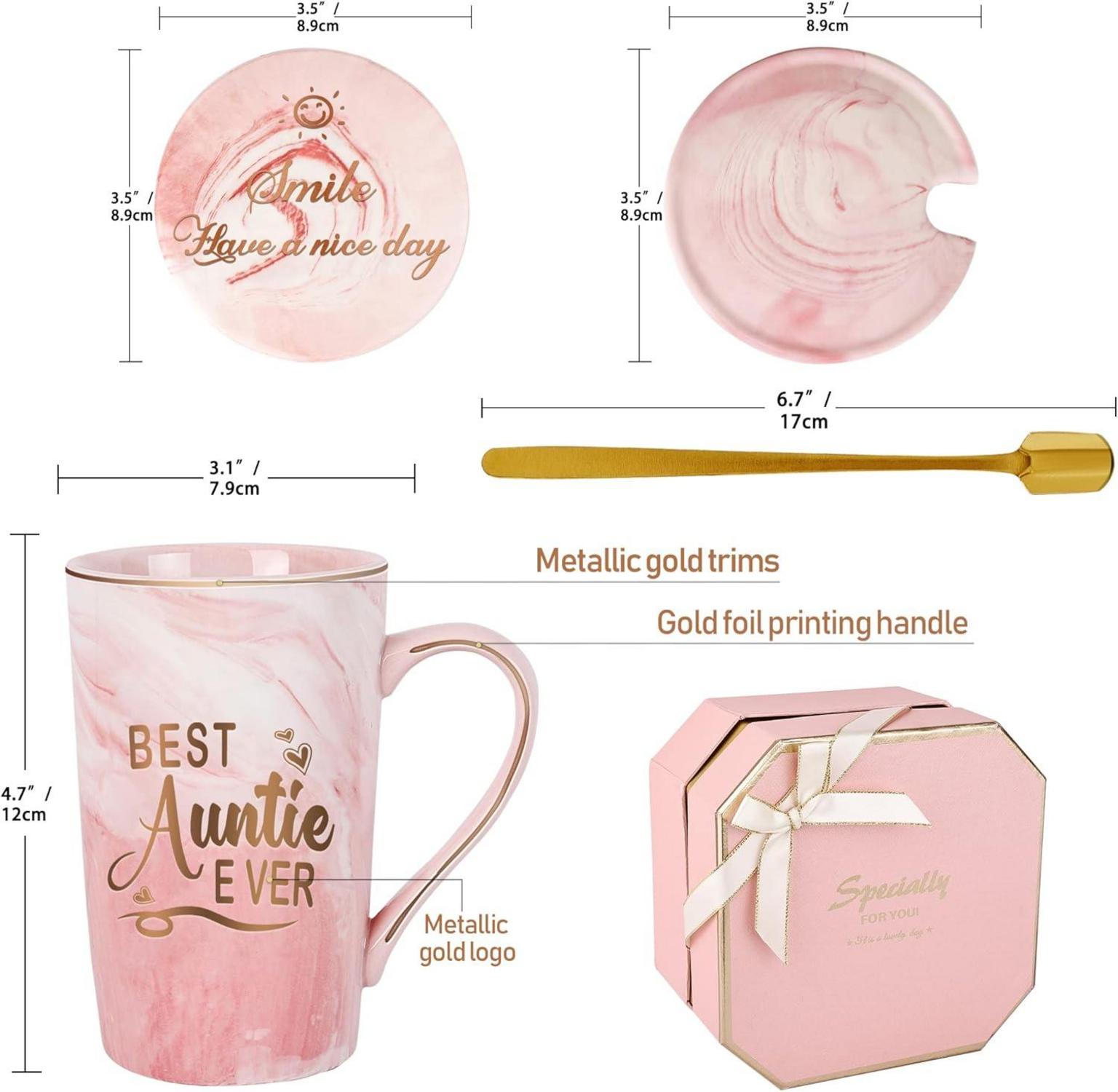 Beste Tante aller Zeiten Kaffeetasse Geschenk set Neffe Nichte 420ml