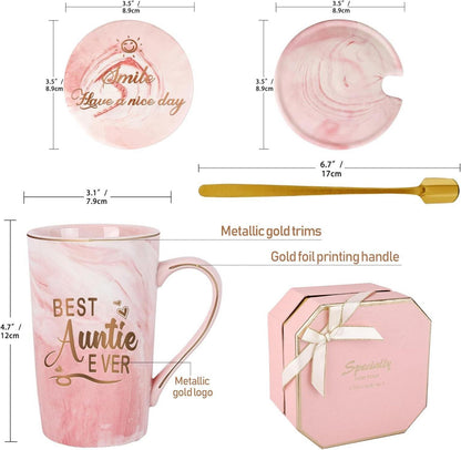 Beste Tante aller Zeiten Kaffeetasse Geschenk set Neffe Nichte 420ml
