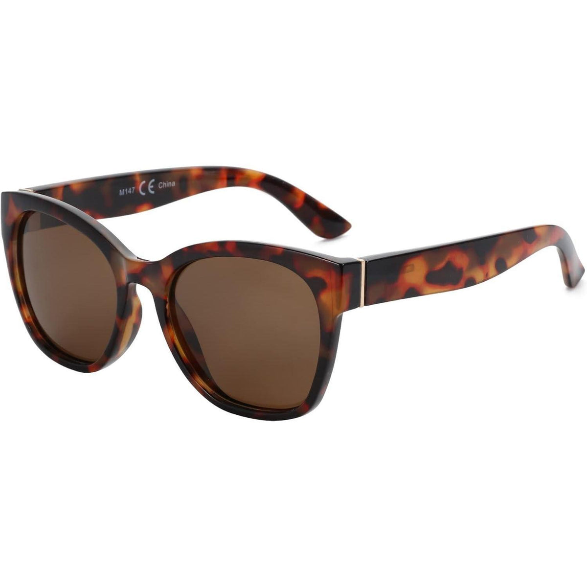 Vintage Cat Eye Sonnenbrille Damen - Polarisiert, UV400, Braun Rahmen