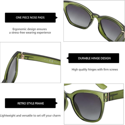Cat Eye Sonnenbrille Damen Polarisiert Groß UV400 Retro