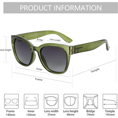 Cat Eye Sonnenbrille Damen Polarisiert Groß UV400 Retro