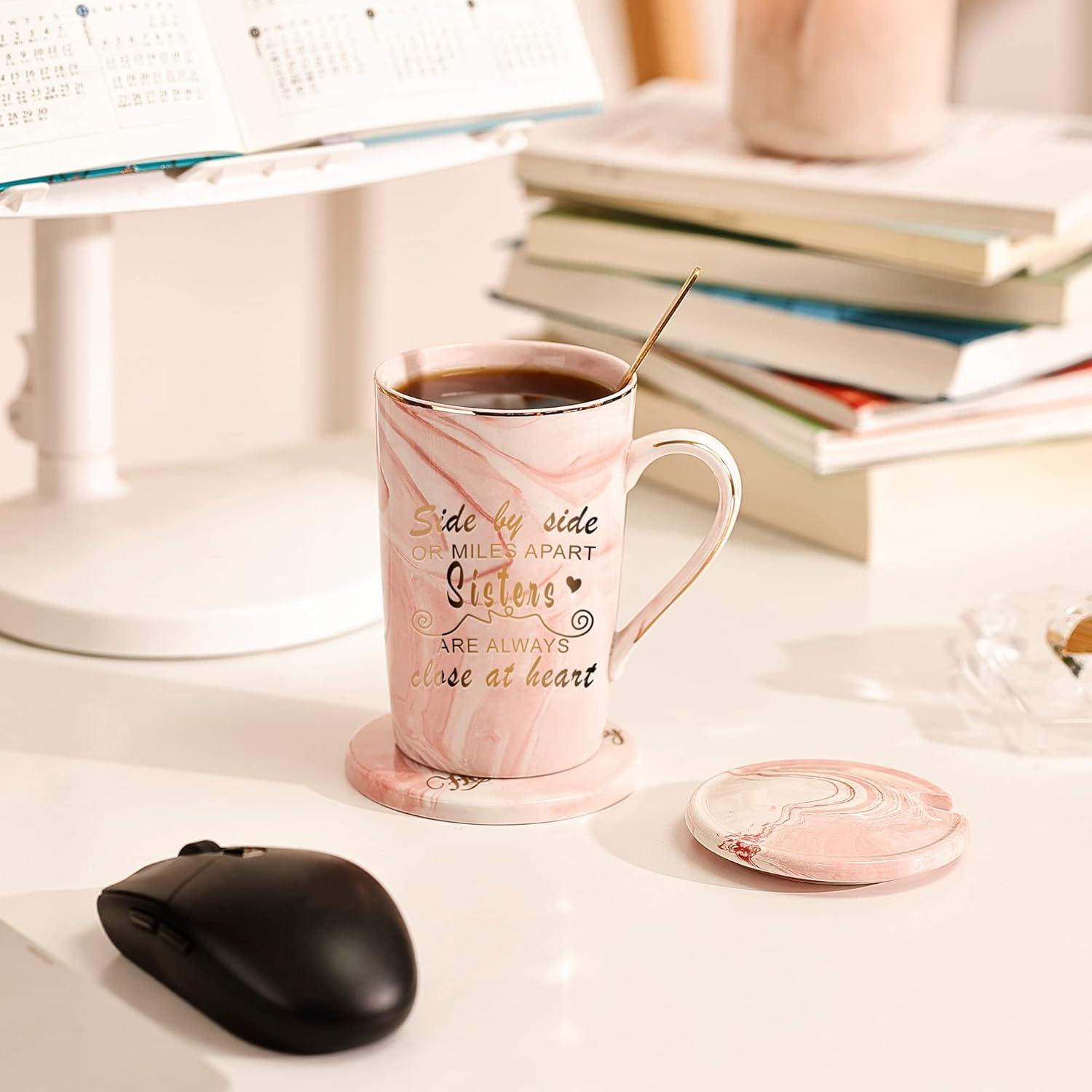 Schwestern Geschenke Becher Set side by side-Kaffeebecher 420ml Rosa