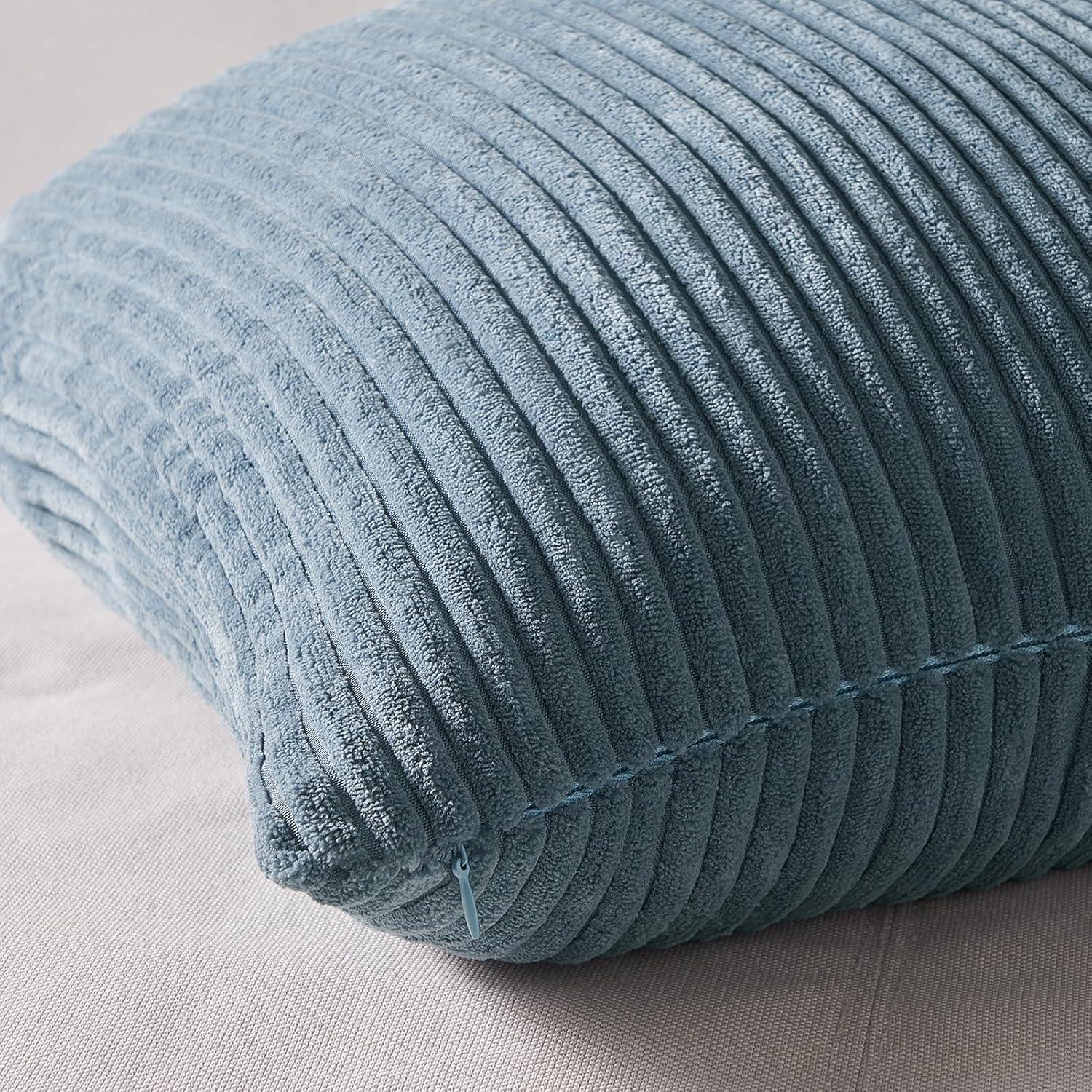 Kordsamt Kissenbezug Set 4er Pack Blau 45x45cm Farbverlauf