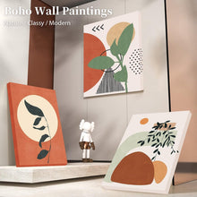 Boho Leinwand Bild Orange Blätter Sonne 40x30 cm