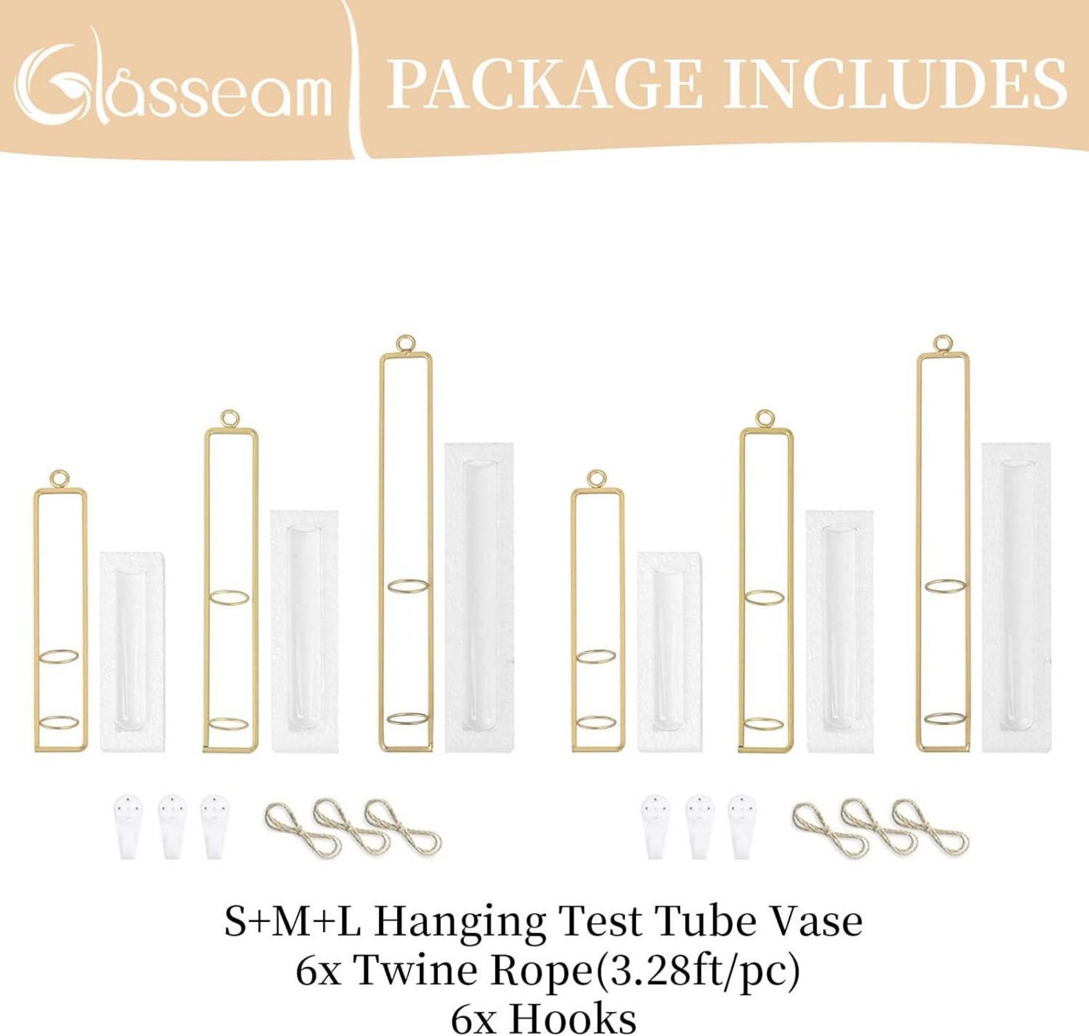 Reagenzglas Vasen Set 6 Stück Gold Vintage Glasvase Blumenständer