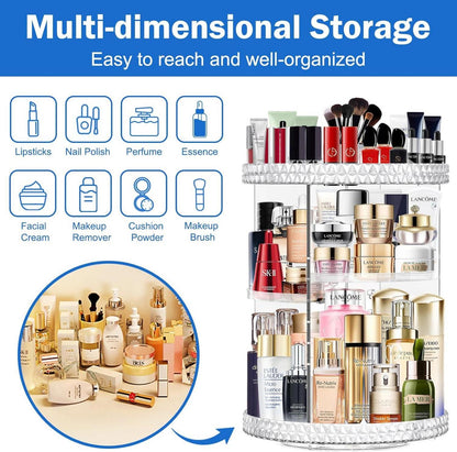 360° Drehbarer Make Up Kosmetik Organizer 6 Ebenen Große Kapazität